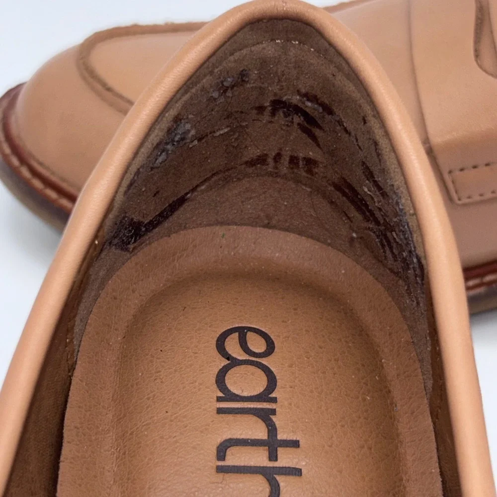 Earth Lindy Penny Loafers Women 8M Tan Academic Neutral Classic Career Comfort